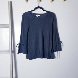 NWT LC LAUREN CONRAD BLUE GRAY SWEATER WITH BELL SLEEVES SIZE SMALL